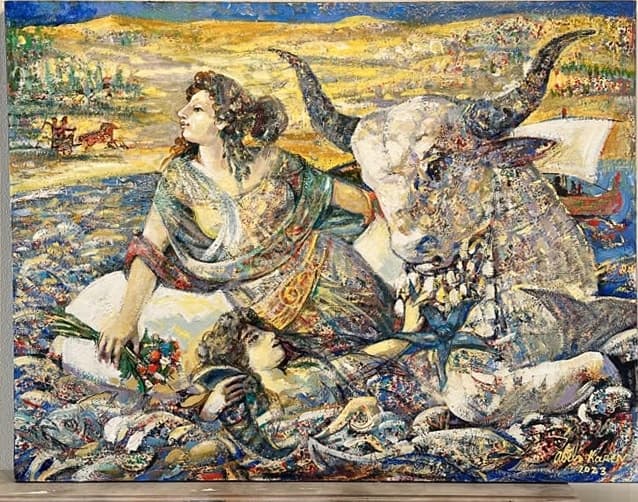 The Abduction of Europa — Oil on canvas, 92 × 116 cm (2023). Abel Karen Kazinyan.