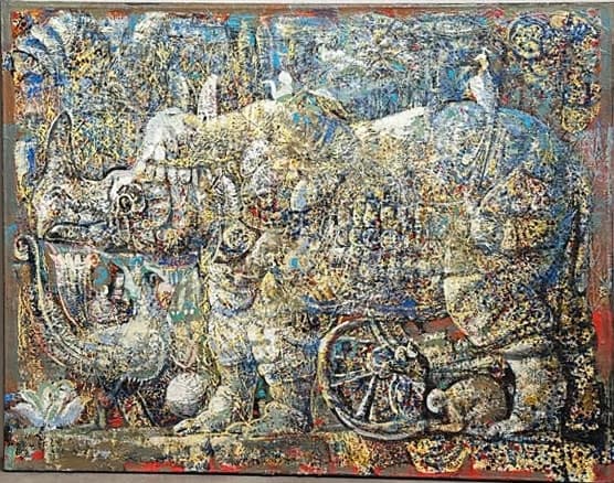 Bharat — Oil on canvas, 73 × 92 cm (2024). Abel Karen Kazinyan.