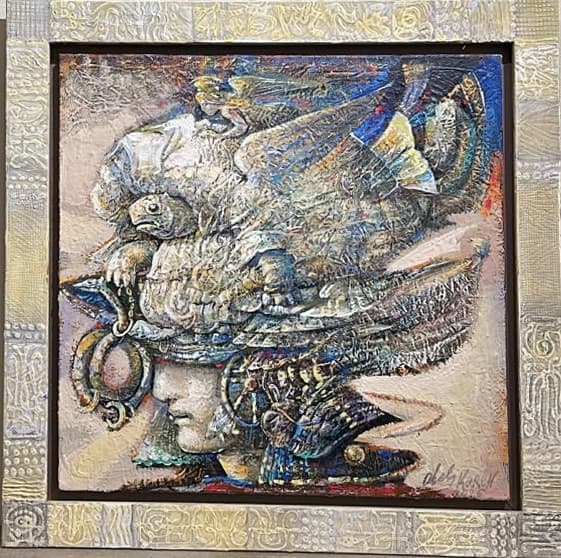 Chronos — Oil on canvas, 60 × 60 cm (2025). Abel Karen Kazinyan.