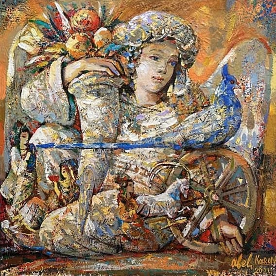 Fortune's Smile — Oil on canvas, 60 × 60 cm (2021). Abel Karen Kazinyan.