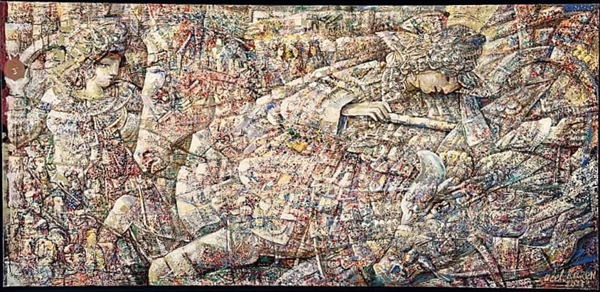 The Victor — Oil on canvas, 83 × 170 cm (2025). Abel Karen Kazinyan.
